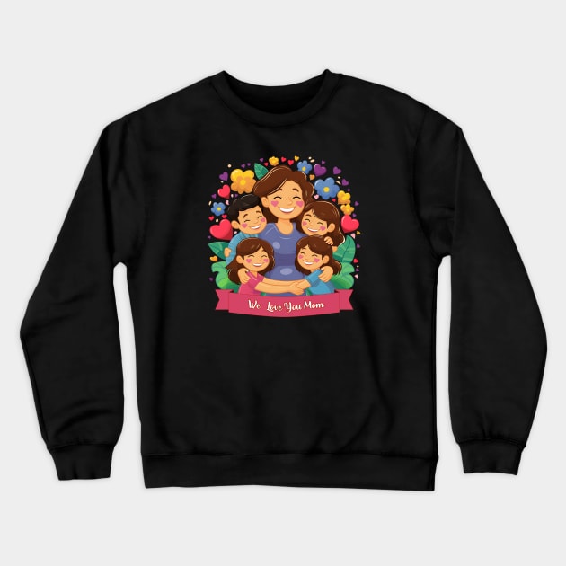 Celebrating the Love Between Mom, Son, and Daughters Crewneck Sweatshirt by AZ_DESIGN